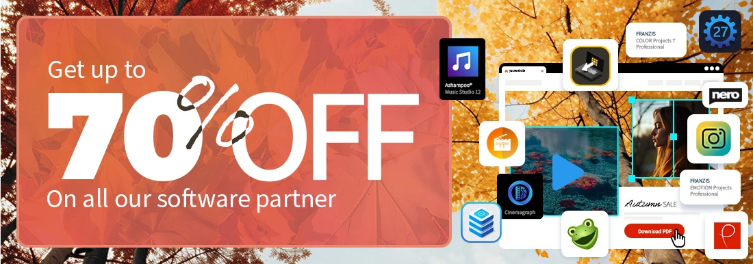 70% Off on all partner's softwares